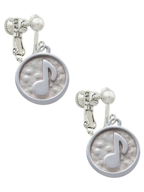 Music Note - Round Seal Clip On Earrings