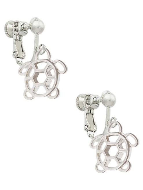 Cutout Sea Turtle Clip On Earrings