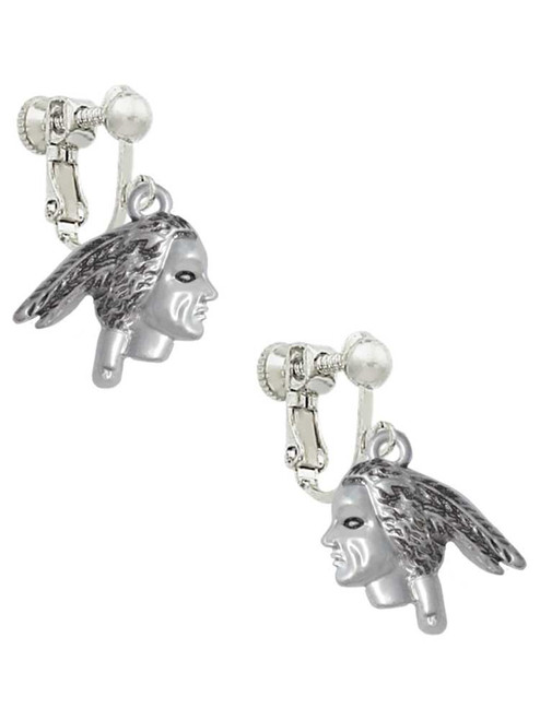 Indian Head Clip On Earrings