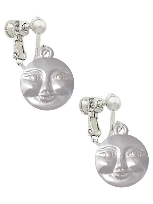 Happy Moon Clip On Earrings