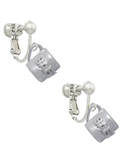 Baby Cup with Crystal Clip On Earrings