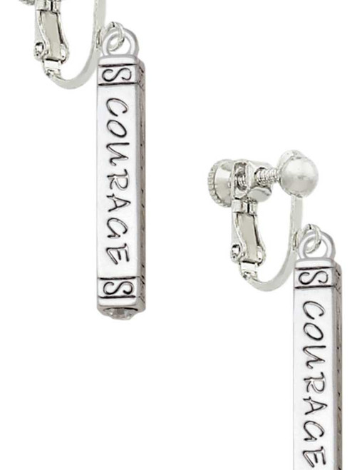 Courage Strength Wisdom Honesty - Bar Clip On Earrings