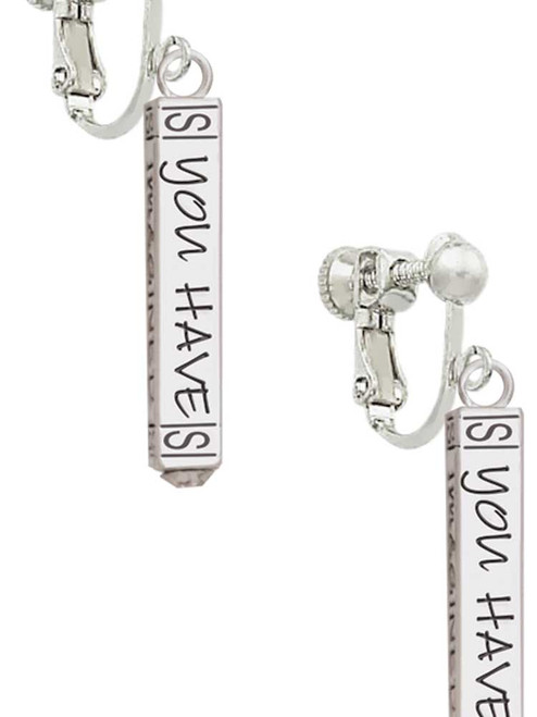 Live the Life You Have Imagined Bar Clip On Earrings