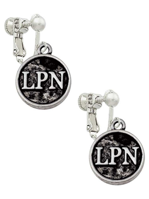 Nurse Caduceus Seal - LPN Clip On Earrings