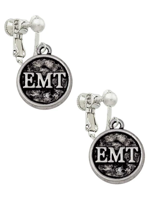 Medical Caduceus Seal - EMT Clip On Earrings