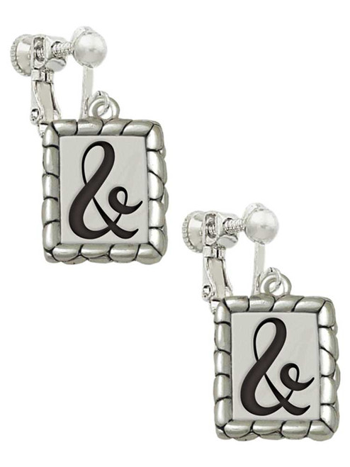 Pebble Border Initial - & Clip On Earrings