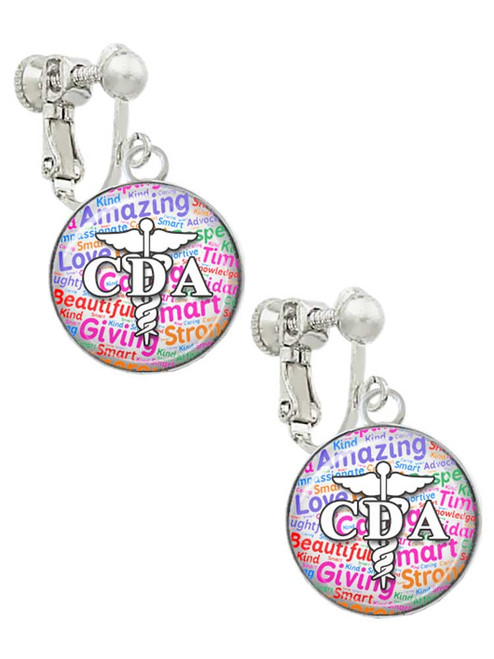 Domed Multi Color CDA Clip On Earrings
