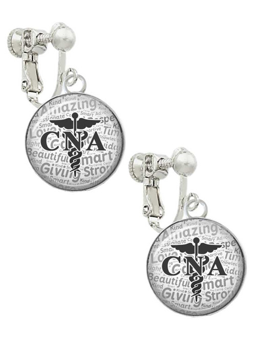 Domed Black CNA Clip On Earrings