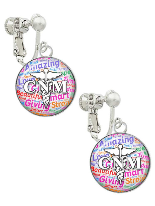Domed Multi Color CNM Clip On Earrings