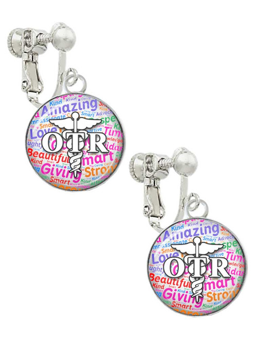 Domed Multi Color OTR Clip On Earrings