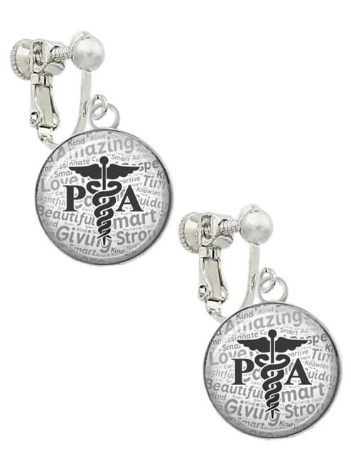 Domed Black PA Clip On Earrings