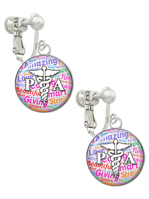Domed Multi Color PA Clip On Earrings