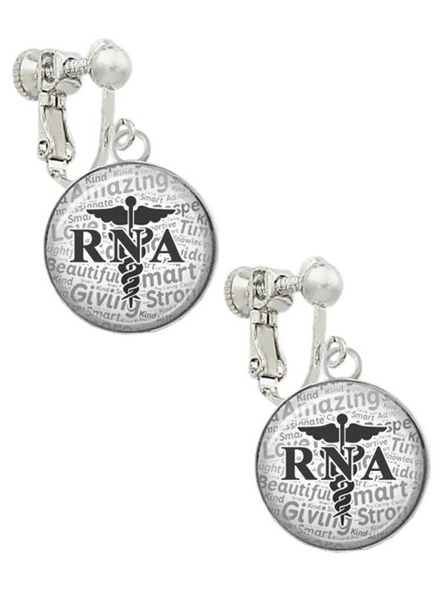 Domed Black RNA Clip On Earrings