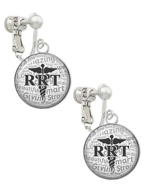 Domed Black RRT Clip On Earrings
