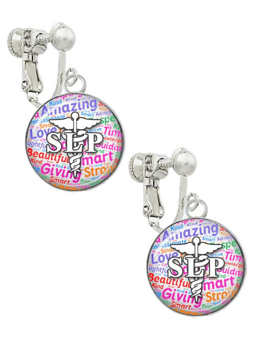 Domed Multi Color SLP Clip On Earrings