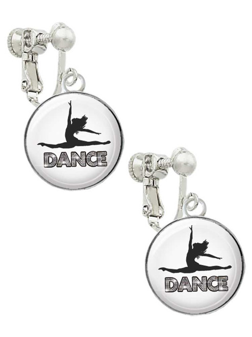 Domed Contemporary Dance Splits Clip On Earrings