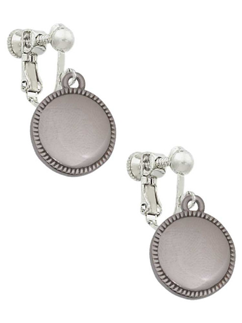 Stainless Steel Disc with Border Clip On Earrings