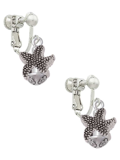 Starfish Spinner Clip On Earrings