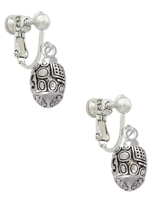 Fancy Geometric Pattern Spinner Clip On Earrings