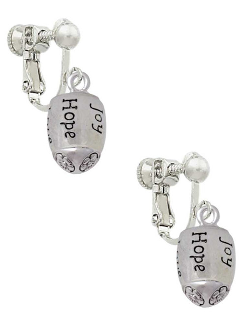 Love, Faith, Pray, Peace, Joy, Hope Spinner Clip On Earrings
