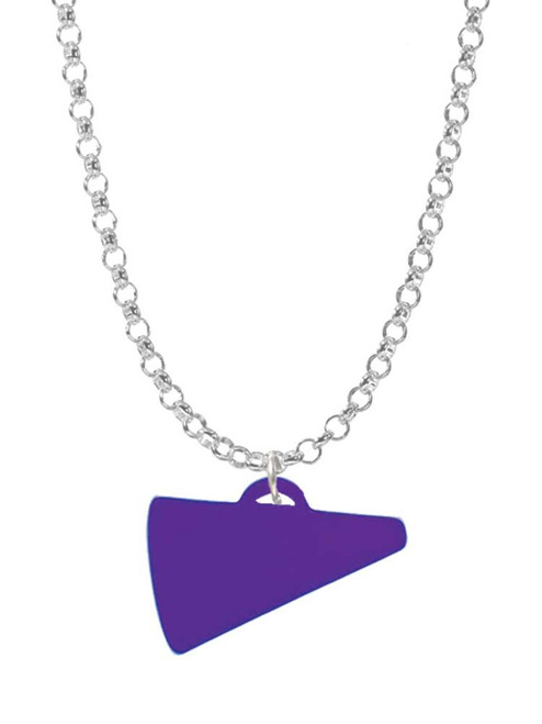 Acrylic 3/4" Purple Megaphone Charm Necklace
