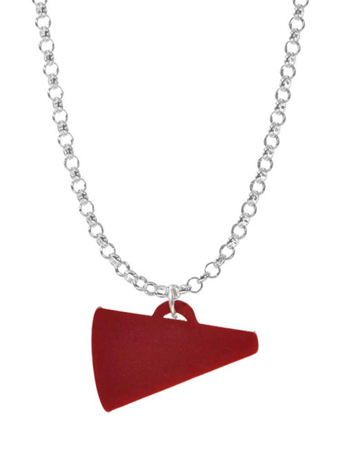 Acrylic 3/4" Maroon Megaphone Charm Necklace