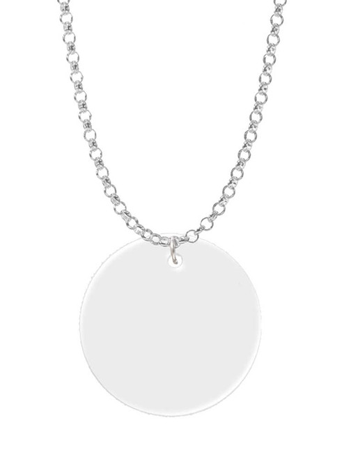Acrylic 1" Disc Imitation Pearl Charm Necklace