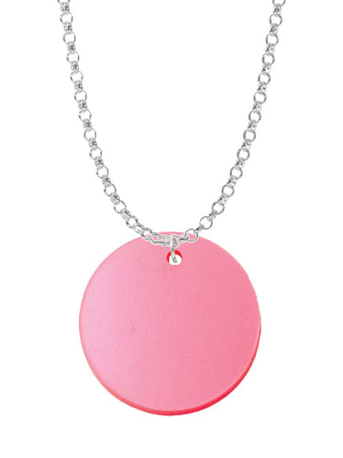 Acrylic 1" Disc Red Imitation Pearl Charm Necklace