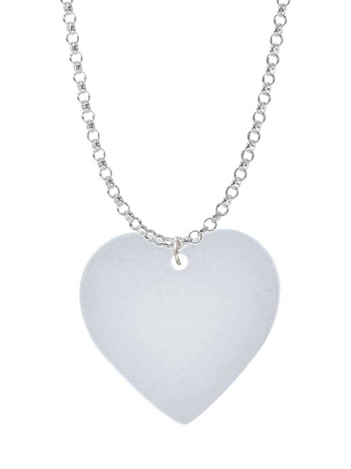Acrylic 1" Imitation Pearl Heart Charm Necklace