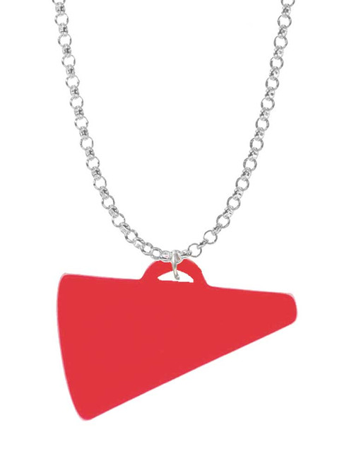 Acrylic 1.25" Red Megaphone Charm Necklace