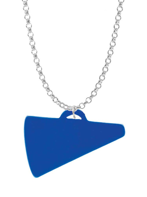Acrylic 1.25" Royal Blue Megaphone Charm Necklace