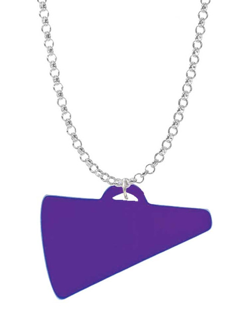 Acrylic 1.25" Purple Megaphone Charm Necklace