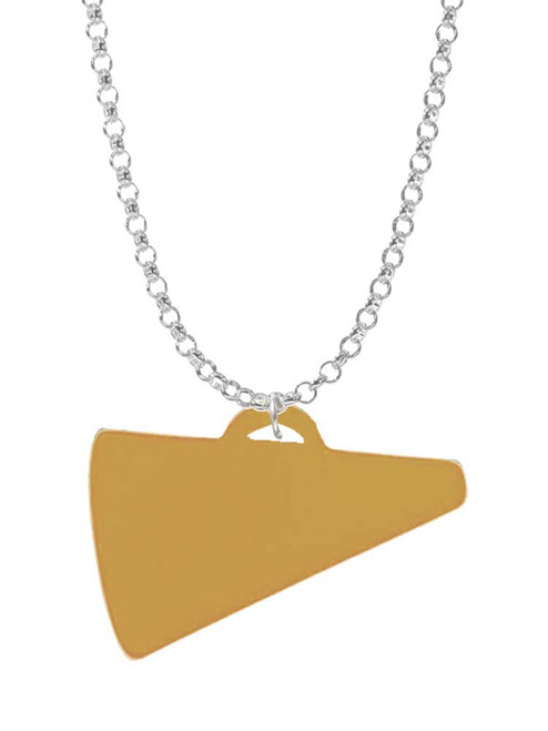Acrylic 1.25" Gold Tone Megaphone Charm Necklace