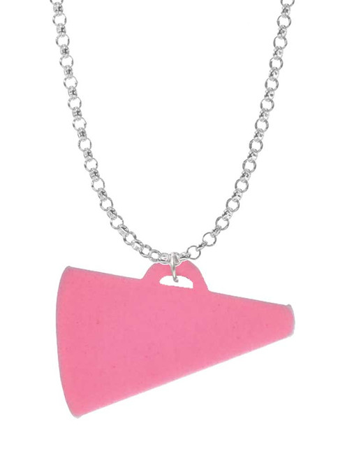 Acrylic 1.25" Hot Pink Megaphone Charm Necklace