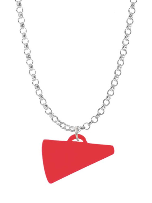 Acrylic 3/4" Red Megaphone Charm Necklace
