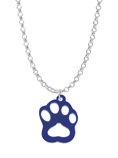 Acrylic Small Paw Blue Charm Necklace