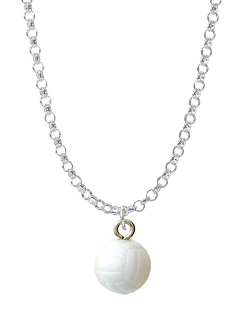 Resin Volleyball Charm Necklace
