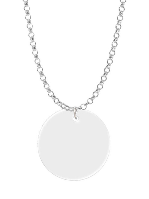 Acrylic 7/8" Disc Imitation Pearl Charm Necklace