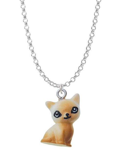 Resin Siamese Cat Charm Necklace