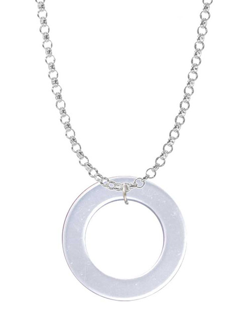 Acrylic 7/8" Ring Imitation Pearl Charm Necklace