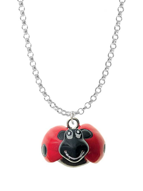 Resin Red & Black Ladybug Sweetie Charm Necklace