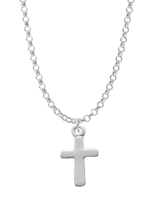 Simple Plain Small Cross Charm Necklace