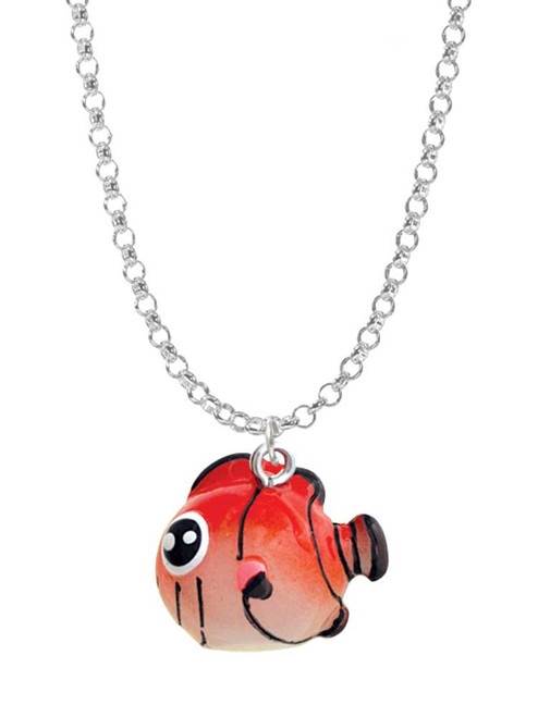 Resin Orange Fish Charm Necklace