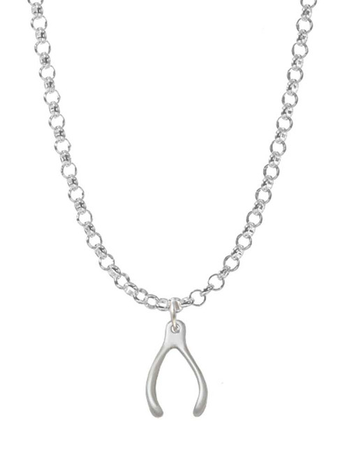 Mini Wishbone Charm Necklace