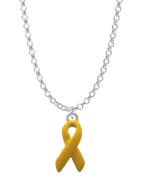 Yellow Ribbon Charm Necklace