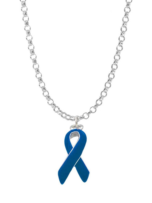 Blue Ribbon Charm Necklace