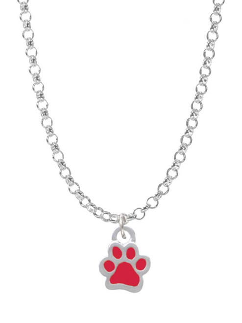 Mini Translucent Red Paw Charm Necklace