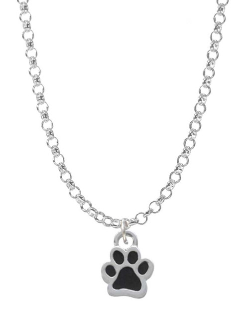 Mini Translucent Black Paw Charm Necklace