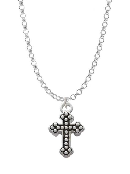 Small Botonee Cross with Beaded Decoration Charm Necklace