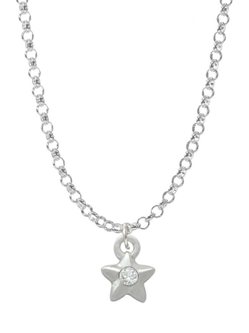 Mini Star with Clear Crystal Charm Necklace